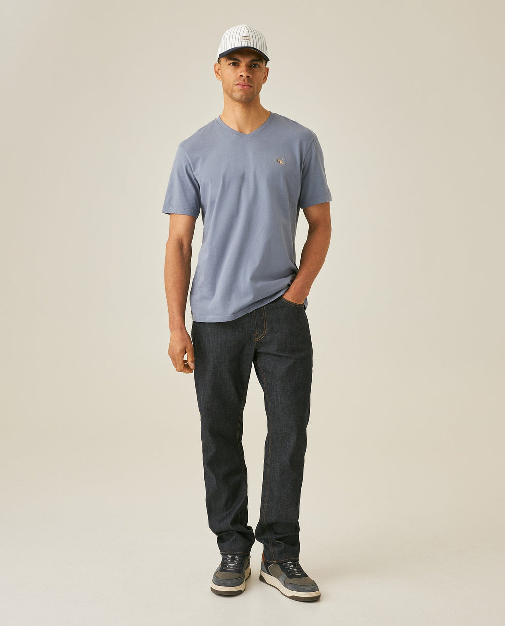 Men's Slim Fit V-Neck T-Shirt - Light Blue