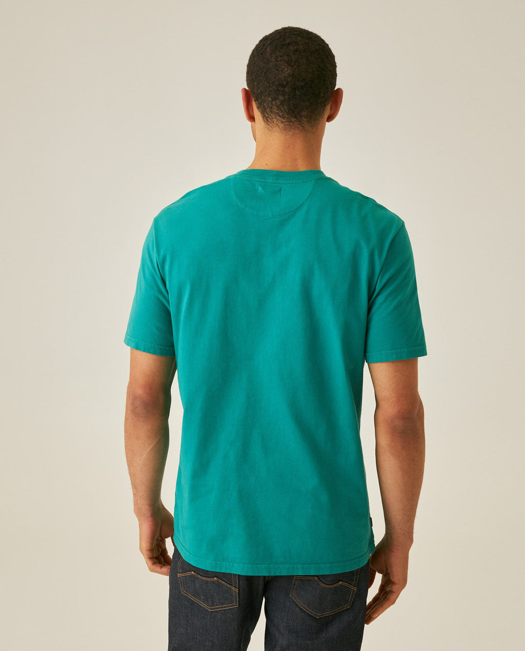 Men's T-Shirt Slim Fit Short Sleeve Crewneck Cotton Vibrant Embroidered Duck Heart Point Chest - Green