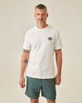 Men's T-Shirt Slim Fit Short Sleeve Cotton Polyester Waffle Texture Chest Embroidery Overlay Label - Raw