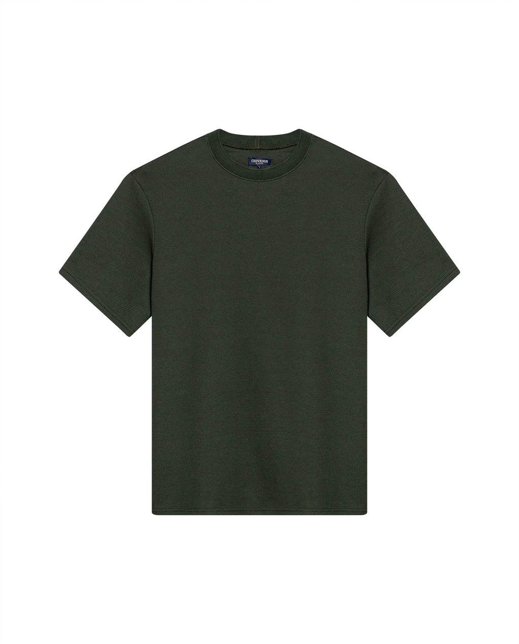 Men's T-Shirt Classic Fit Short Sleeve Cotton Polyester Waffle Texture Distinctive Tactile DiMen'sion - Green