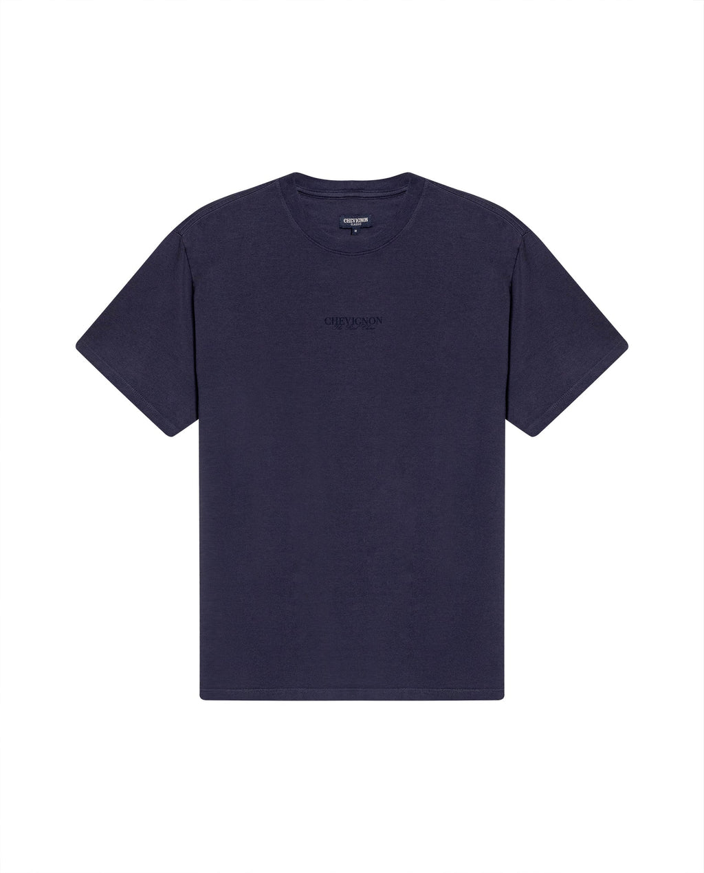 Men's T-Shirt Classic Fit Short Sleeve Cotton Jersey Heavy Washed Front Graphics Back Appliqué - Blue