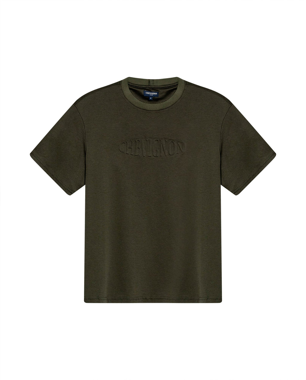 Men's T-Shirt Slim Fit Short Sleeve Modal Cotton Embossed Relief Graphic Touch - Green