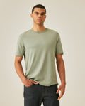 Men's T-Shirt Slim Fit Short Sleeve Cotton Jersey Double Knit Superior Durability Tone on Tone Duck Minimalist - Green