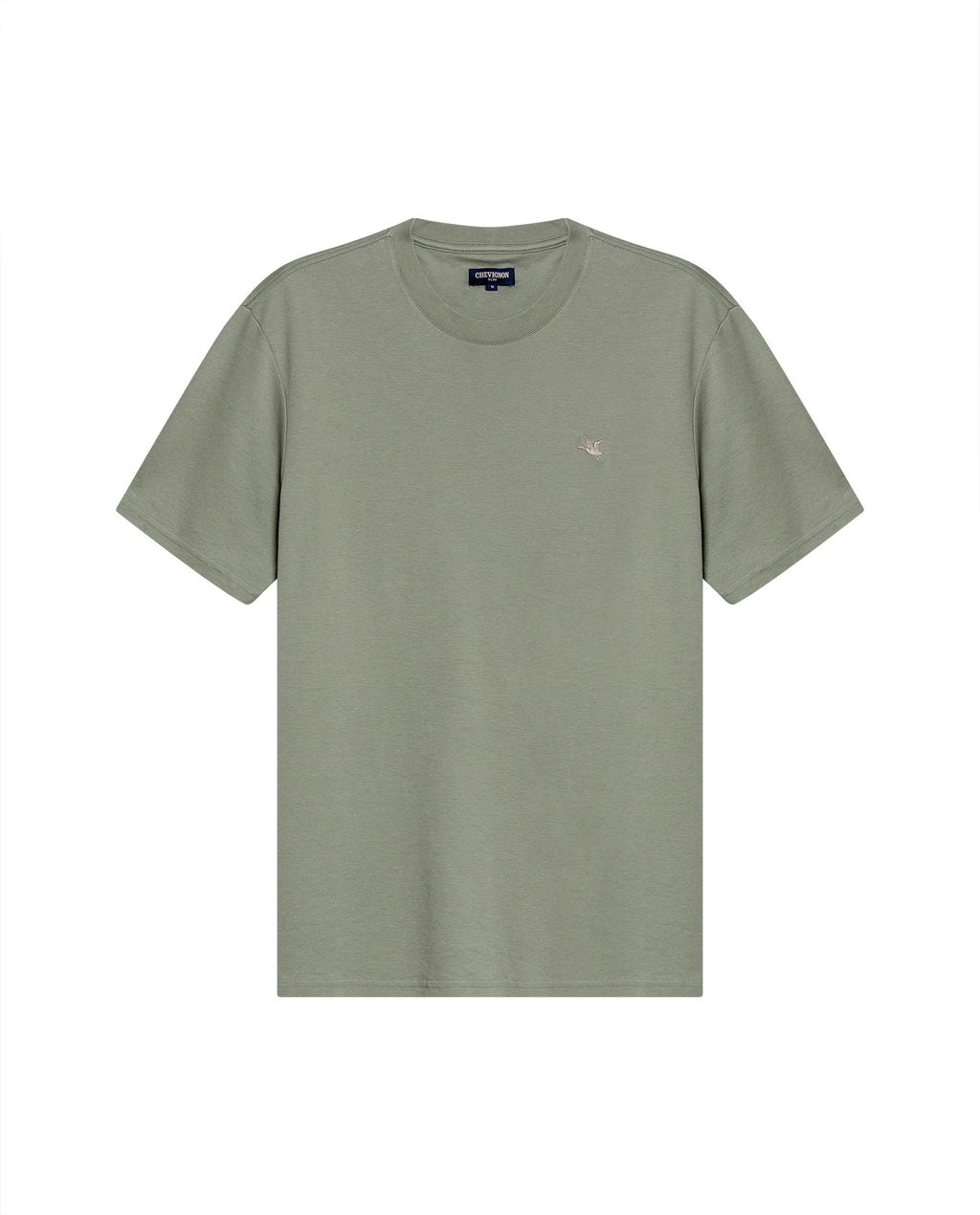 Men's T-Shirt Slim Fit Short Sleeve Cotton Jersey Double Knit Superior Durability Tone on Tone Duck Minimalist - Green