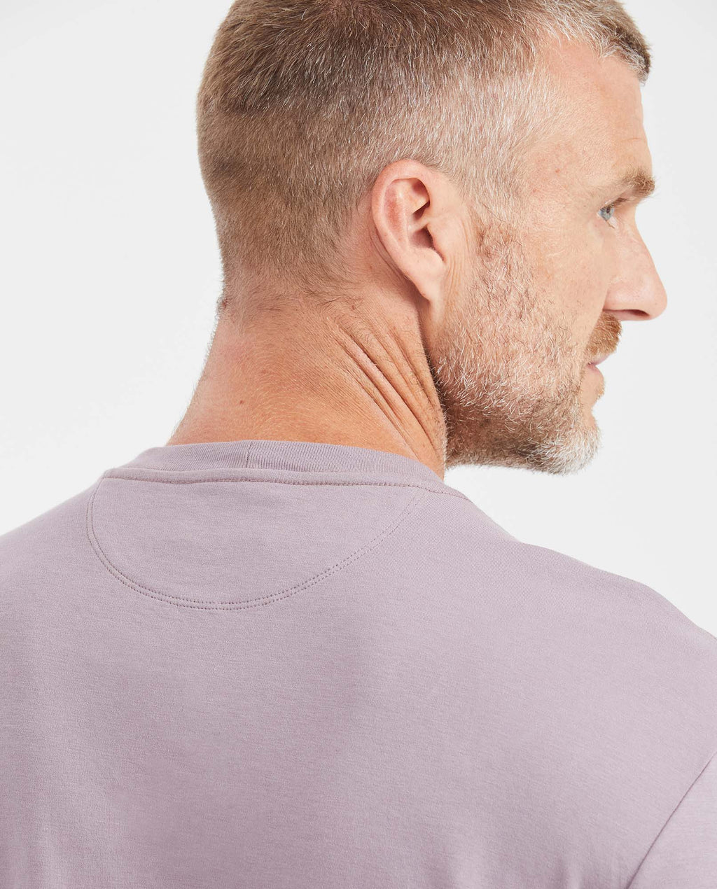 Men's Slim Fit T-Shirt Round Neck in Double Knit Cotton - Purple